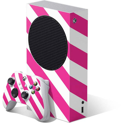 Pink and White Geometric Stripes Xbox Series S Bundle Skin
