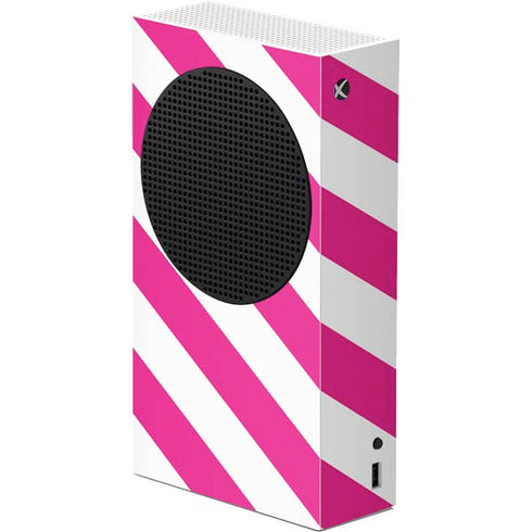 Pink and White Geometric Stripes Xbox Series S Console Skin