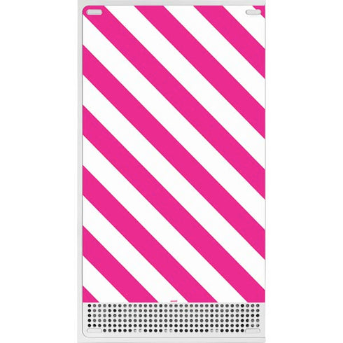 Pink and White Geometric Stripes Xbox Series S Console Skin