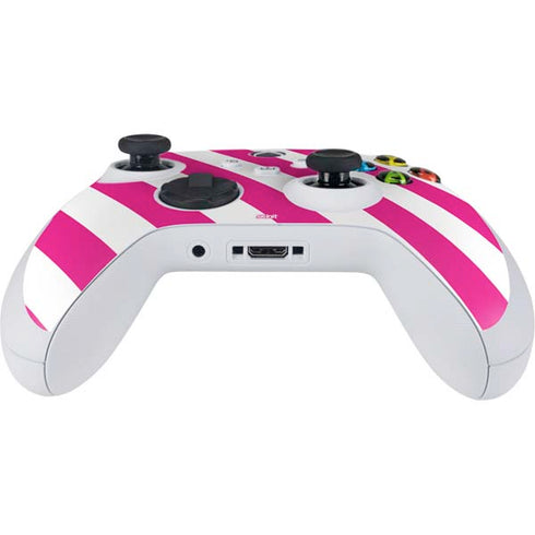 Pink and White Geometric Stripes Xbox Series S Controller Skin