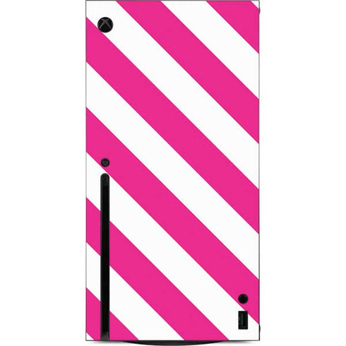 Pink and White Geometric Stripes Xbox Series X Console Skin