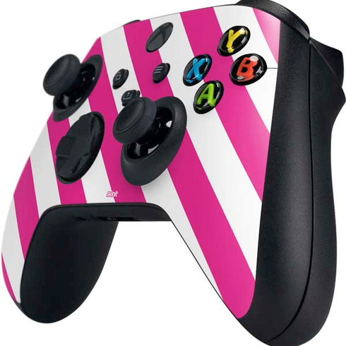 Pink and White Geometric Stripes Xbox Series X Controller Skin