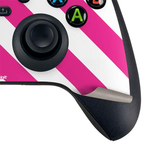 Pink and White Geometric Stripes Xbox Series X Controller Skin