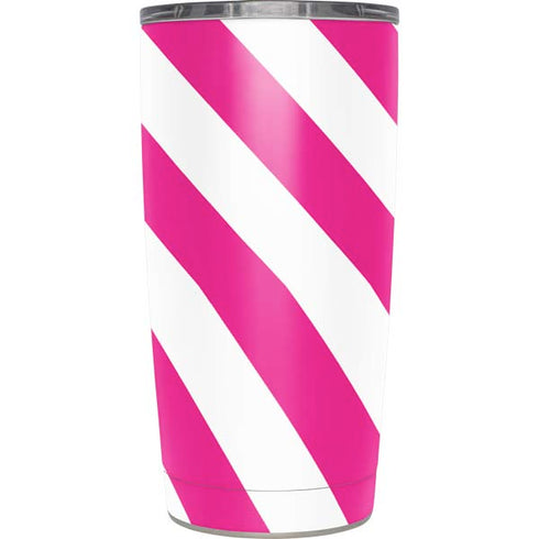 Pink and White Geometric Stripes Yeti 20oz Tumbler Skin