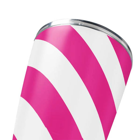Pink and White Geometric Stripes Yeti 20oz Tumbler Skin