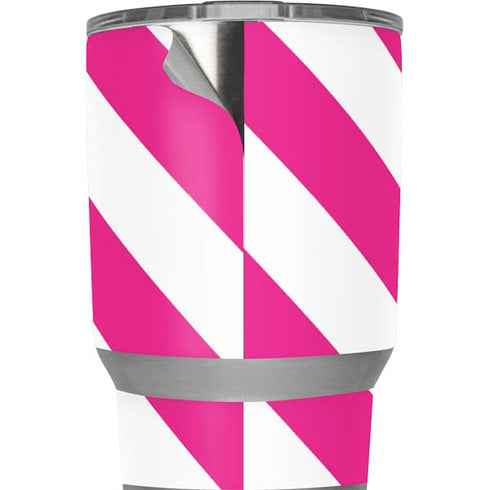 Pink and White Geometric Stripes Yeti 20oz Tumbler Skin