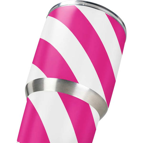 Pink and White Geometric Stripes Yeti 30oz Rambler Tumbler Skin