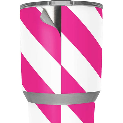 Pink and White Geometric Stripes Yeti 30oz Rambler Tumbler Skin