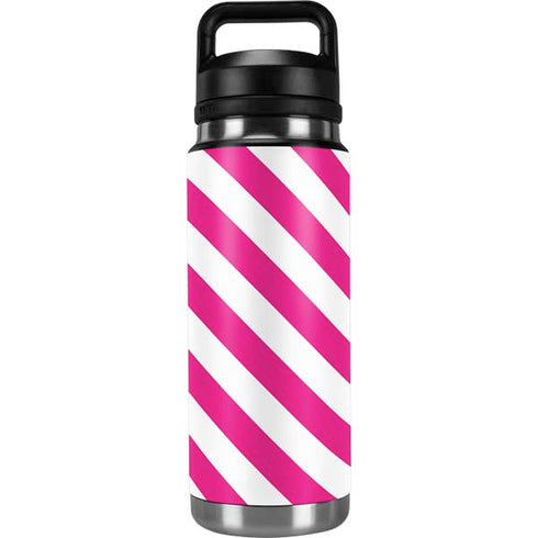Pink and White Geometric Stripes YETI Rambler 26oz Bottle Skin