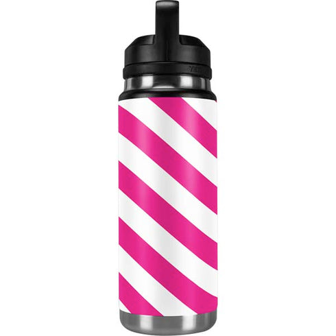 Pink and White Geometric Stripes YETI Rambler 26oz Bottle Skin
