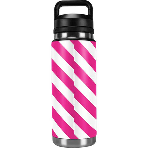 Pink and White Geometric Stripes YETI Rambler 26oz Bottle Skin