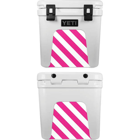 Pink and White Geometric Stripes YETI Roadie 24 Hard Cooler Skin