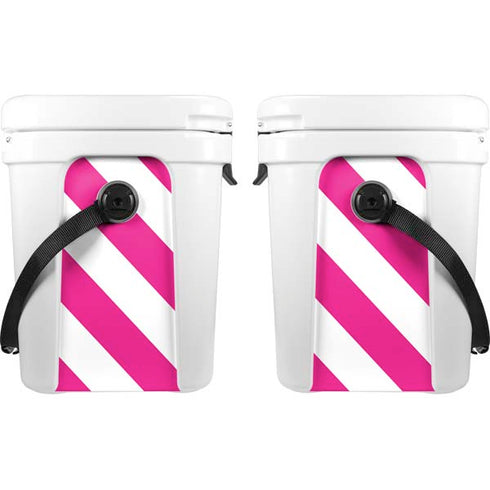 Pink and White Geometric Stripes YETI Roadie 24 Hard Cooler Skin