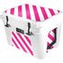 Pink and White Geometric Stripes YETI Tundra 35 Hard Cooler Skin