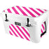 Pink and White Geometric Stripes YETI Tundra 45 Hard Cooler Skin