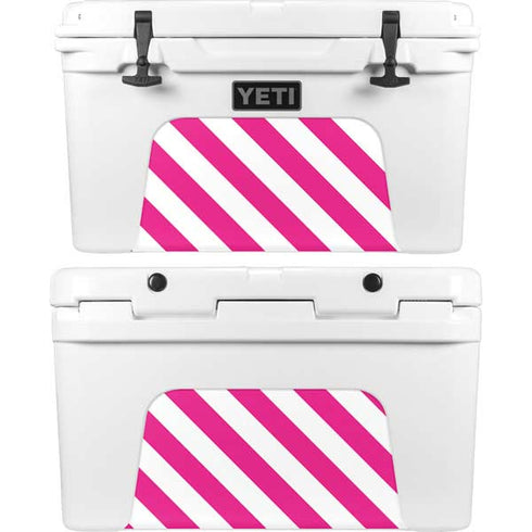 Pink and White Geometric Stripes YETI Tundra 45 Hard Cooler Skin