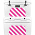 Pink and White Geometric Stripes YETI Tundra 45 Hard Cooler Skin