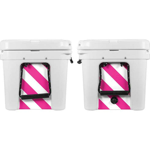 Pink and White Geometric Stripes YETI Tundra 45 Hard Cooler Skin