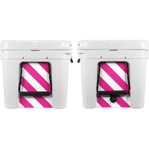 Pink and White Geometric Stripes YETI Tundra 65 Hard Cooler Skin