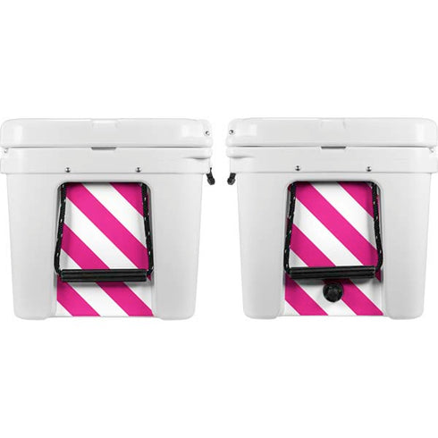 Pink and White Geometric Stripes YETI Tundra 75 Hard Cooler Skin