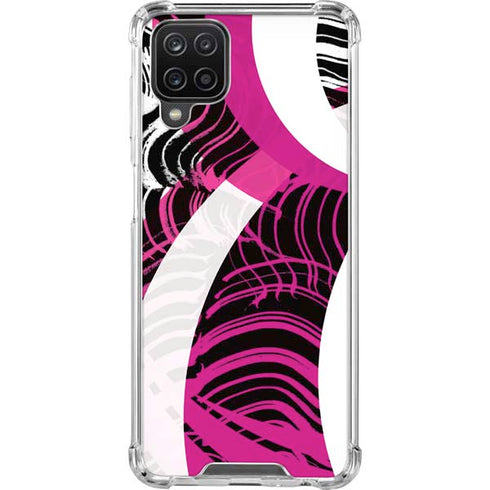 Pink and White Hipster Galaxy A12 Clear Case