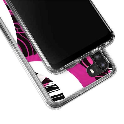 Pink and White Hipster Galaxy A21 Clear Case