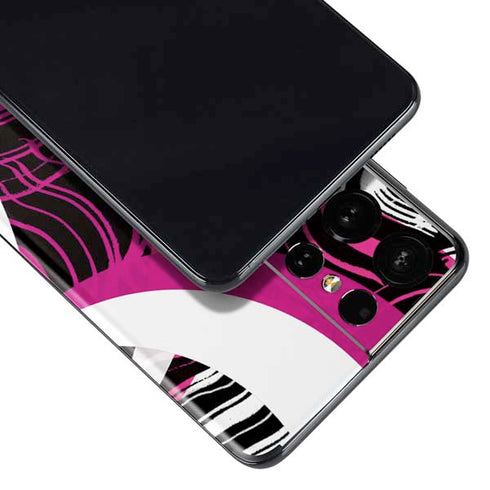 Pink and White Hipster Galaxy S21 Ultra 5G Skin