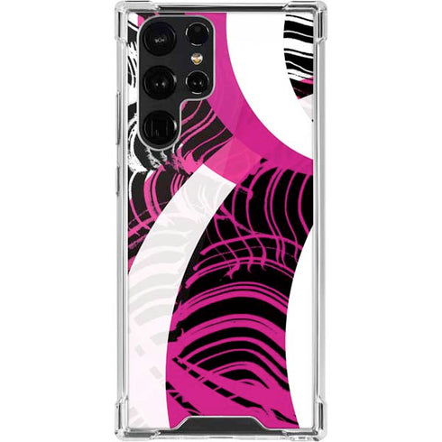 Pink and White Hipster Galaxy S22 Ultra Clear Case