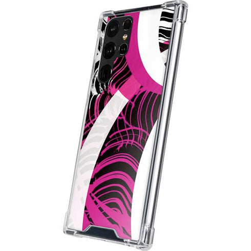 Pink and White Hipster Galaxy S22 Ultra Clear Case
