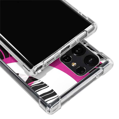 Pink and White Hipster Galaxy S22 Ultra Clear Case