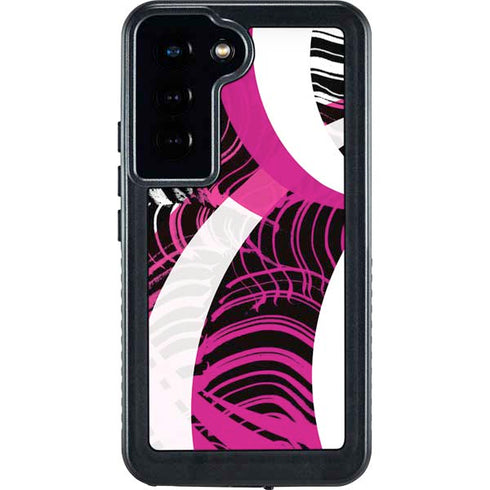 Pink and White Hipster Galaxy S23 Waterproof Case