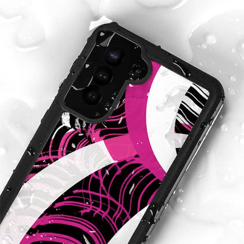 Pink and White Hipster Galaxy S23 Waterproof Case