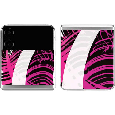 Pink and White Hipster Galaxy Z Flip4 5G Skin