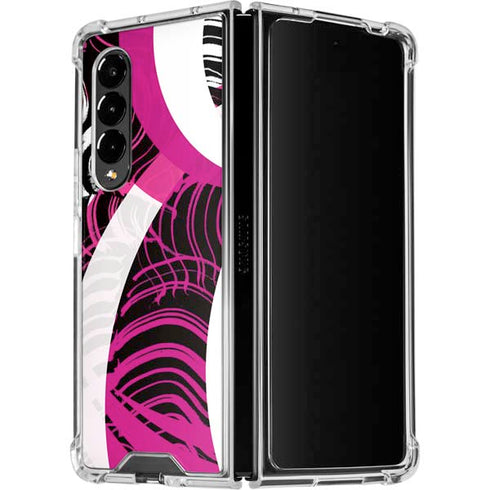 Pink and White Hipster Galaxy Z Fold4 5G Clear Case