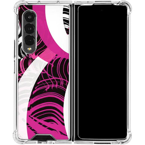 Pink and White Hipster Galaxy Z Fold4 5G Clear Case