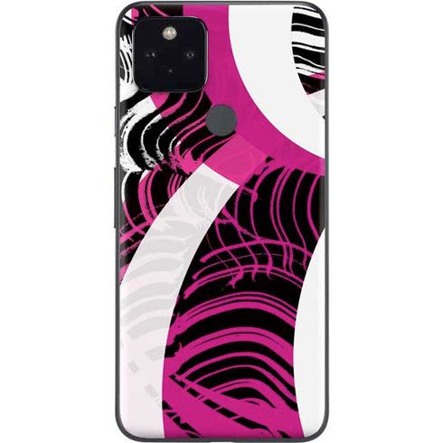 Pink and White Hipster Google Pixel 5a Skin