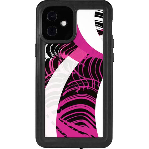 Pink and White Hipster iPhone 12 Mini Waterproof Case