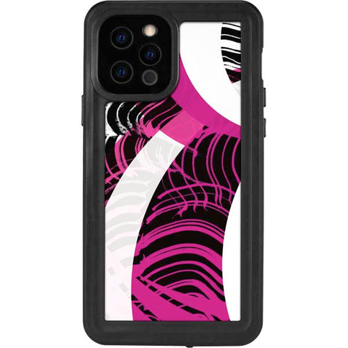 Pink and White Hipster iPhone 12 Pro Waterproof Case