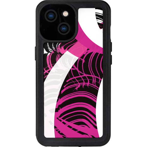 Pink and White Hipster iPhone 13 Mini Waterproof Case