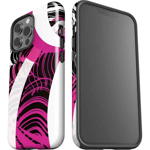 Pink and White Hipster iPhone 13 Pro Max Impact Case