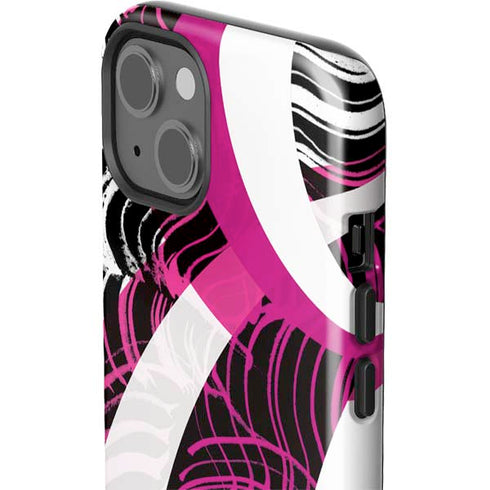 Pink and White Hipster iPhone 14 Plus Impact Case