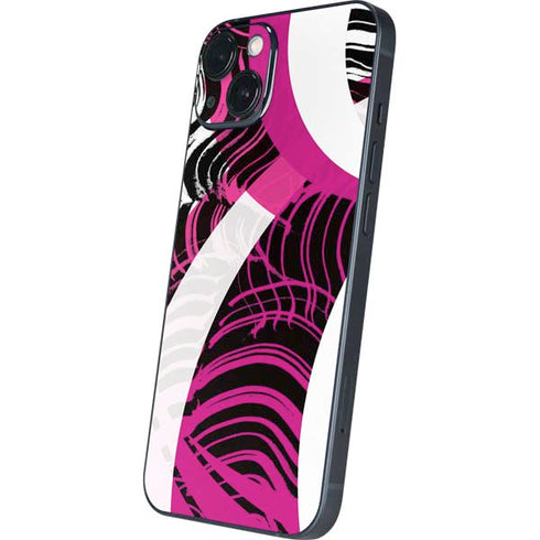 Pink and White Hipster iPhone 15 Plus Skin