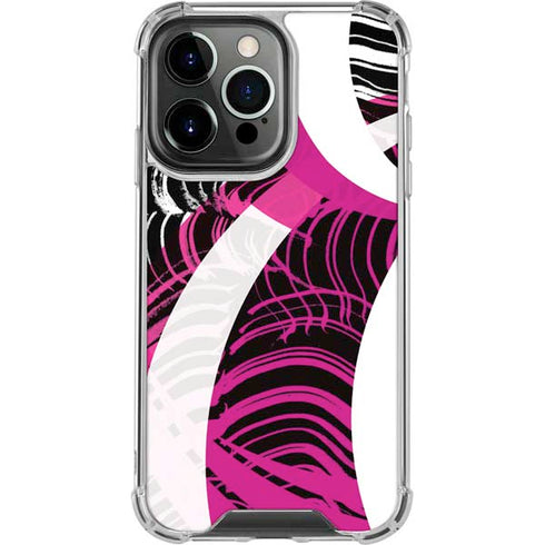 Pink and White Hipster iPhone 15 Pro Clear Case