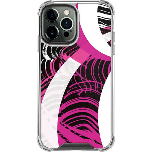 Pink and White Hipster iPhone 14 Pro Max Clear Case
