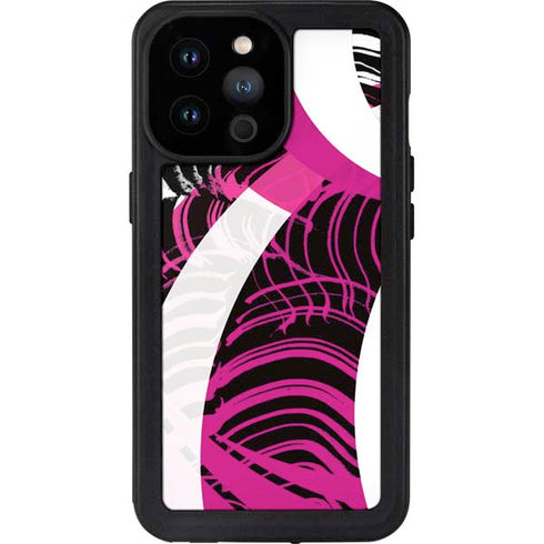 Pink and White Hipster iPhone 14 Pro Max Waterproof Case