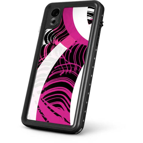 Pink and White Hipster iPhone XR Waterproof Case
