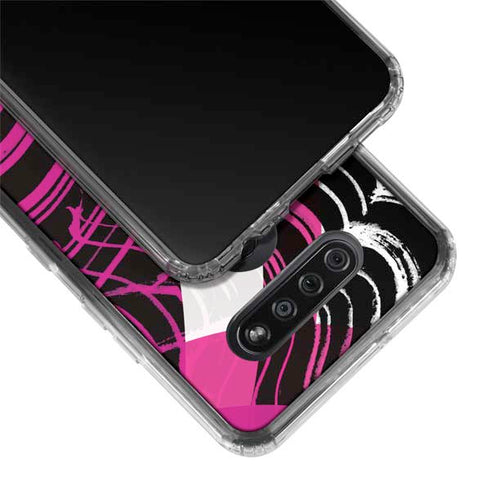 Pink and White Hipster LG K51/Q51 Clear Case