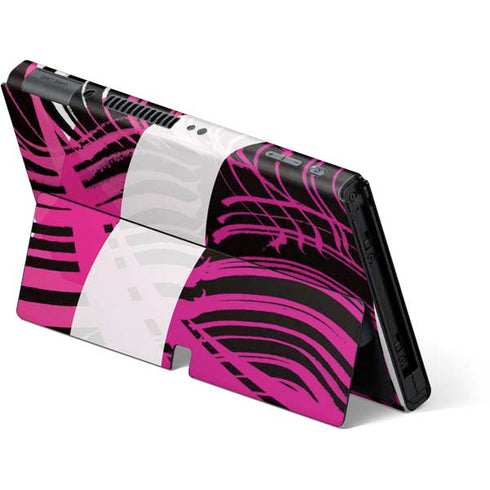Pink and White Hipster Nintendo Switch OLED (2021) Skin