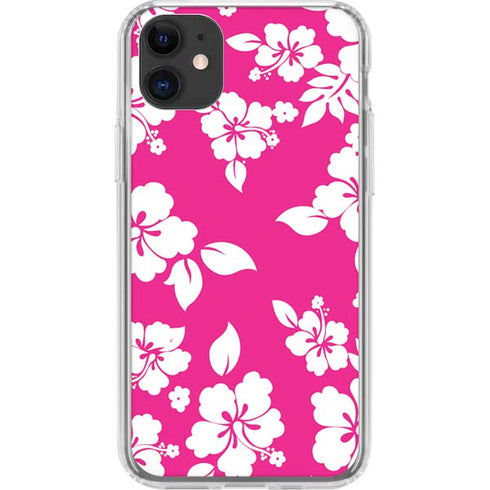 Pink and White iPhone 11 Clear Case