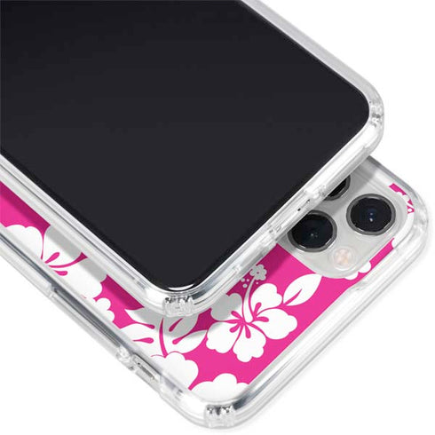 Pink and White iPhone 11 Pro Clear Case